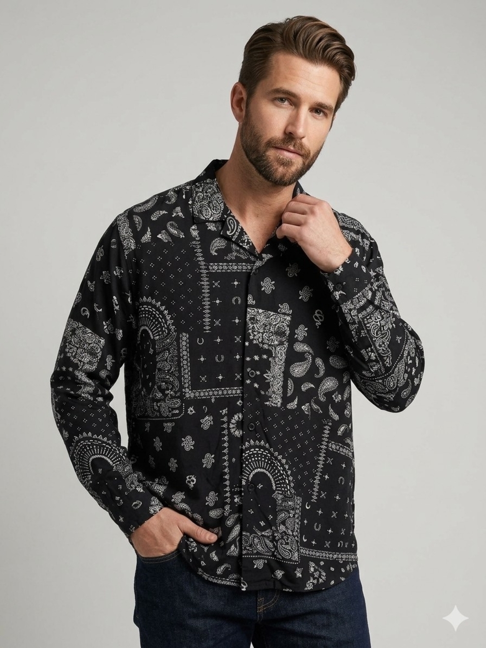 Bandana-Print Button-Down Shirt NWT Men's Size XL